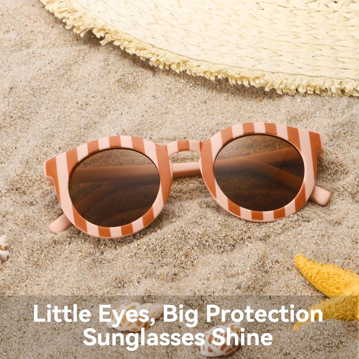 Gafas de sol redondas de flores para niñas 2-12 años