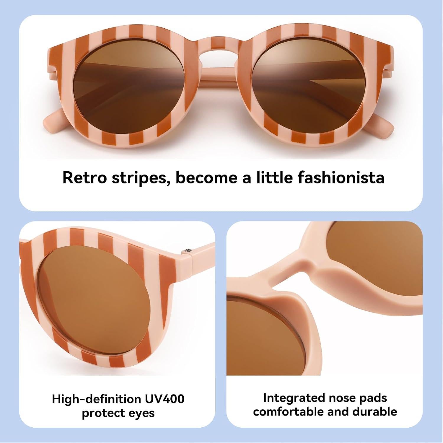 Gafas de sol redondas de flores para niñas 2-12 años