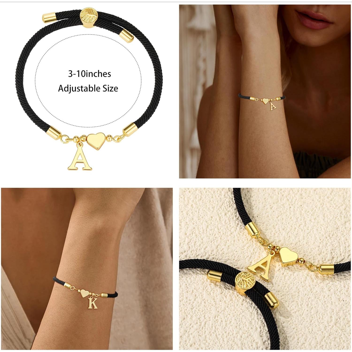 Pulsera Inicial Ajustable de Titanio Lunvky - Regalo Personalizado