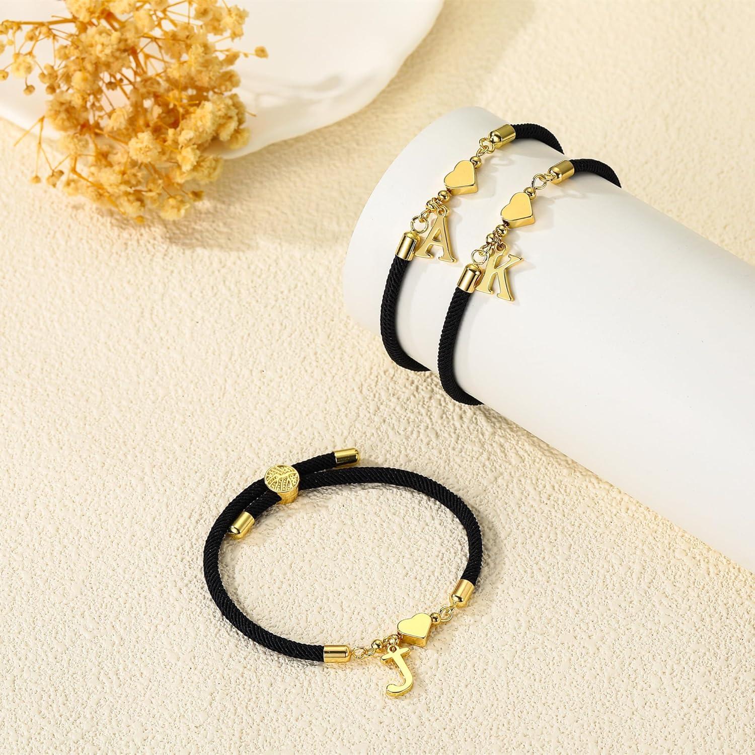 Pulsera Inicial Ajustable de Titanio Lunvky - Regalo Personalizado