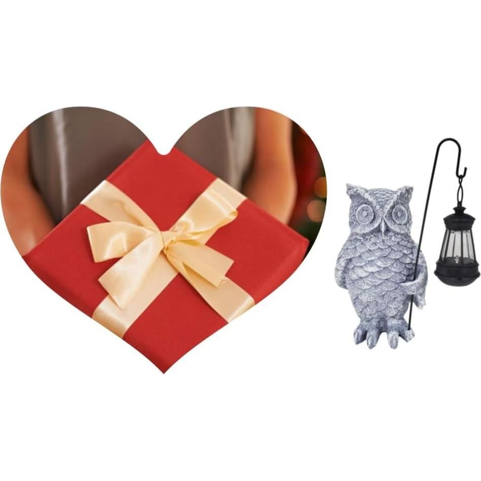 Estatua de Búho de Jardín ILYISFMTY con Luz Solar 21.6cm