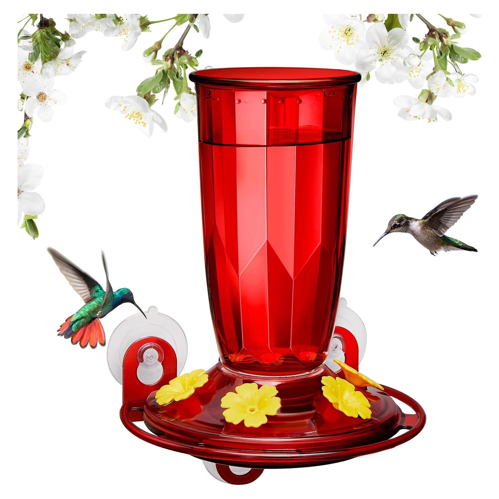 Alimentador de Colibríes Kingsyard Rojo 414 ml con 4 Puertos