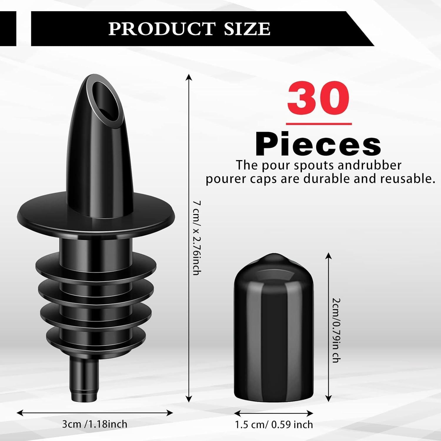 Vertedores de Botellas de Licor y Jarabe Honeydak - 30 Pcs