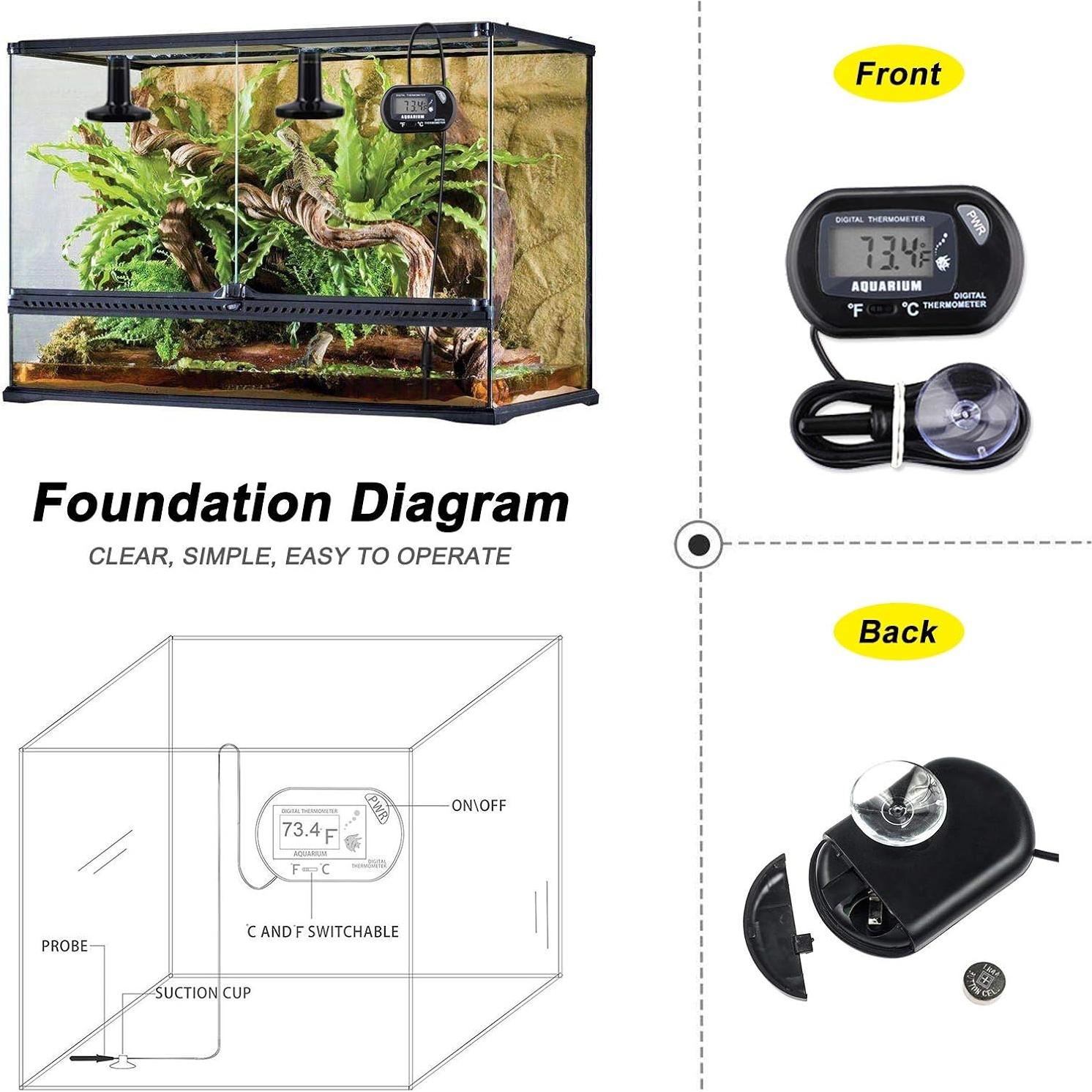 Lámpara de Calor Cerámica 75W OMAYKEY para Reptiles y Anfibios