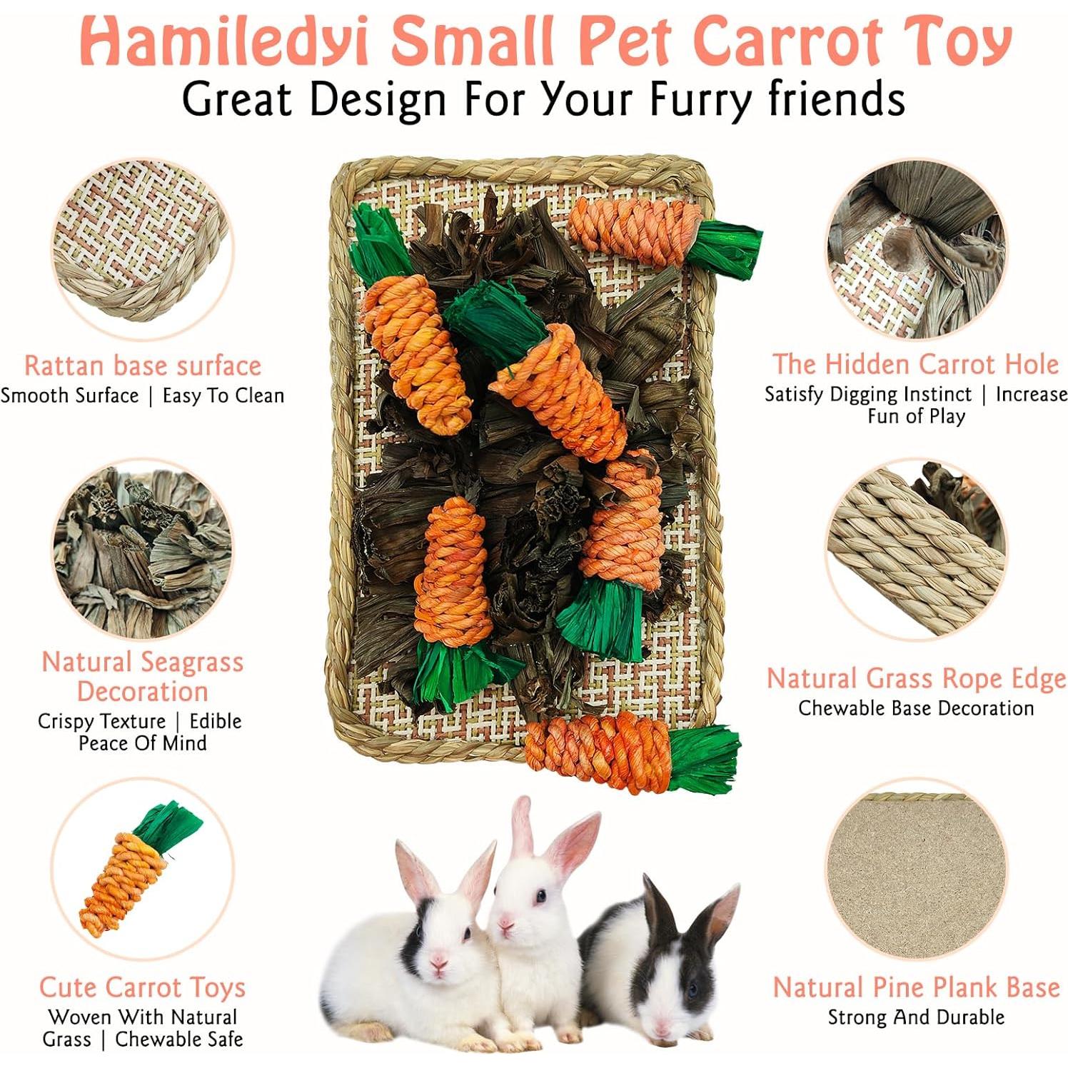 Juguete Masticable para Conejos Hamiledyi - Zanahorias 25x16 cm