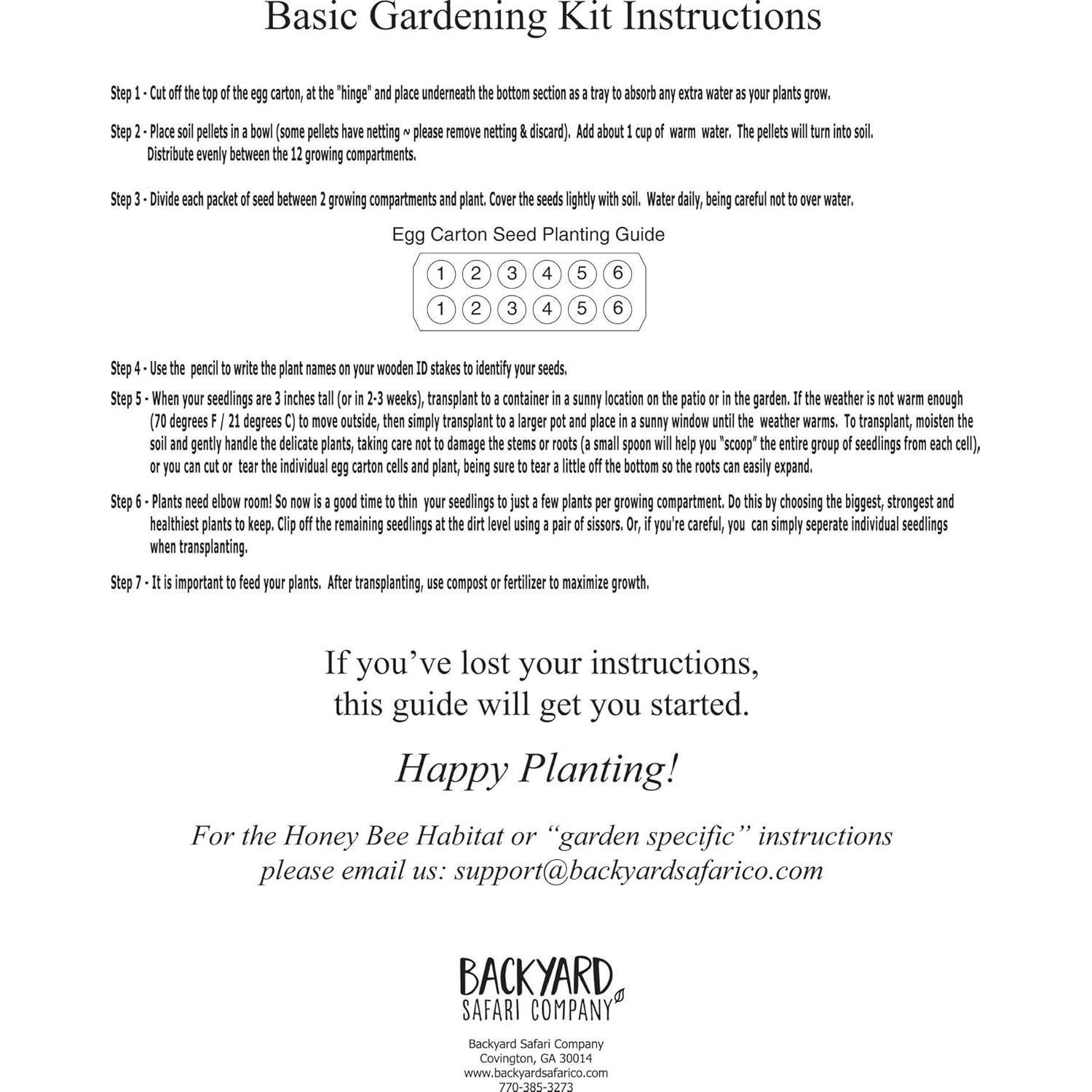 Kit de Jardinería para Patio Compañía Safari de Patio - 6 Semillas