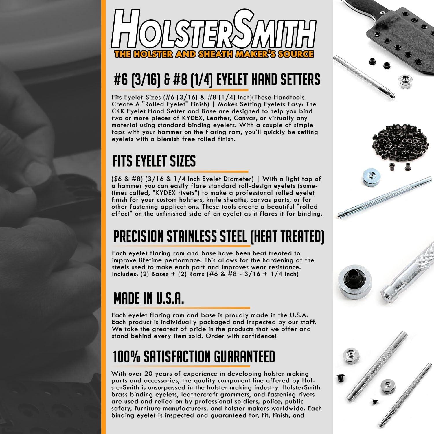 HolsterSmith Ojetes Hand Setter #6 - Base y Émbolo para Kydex