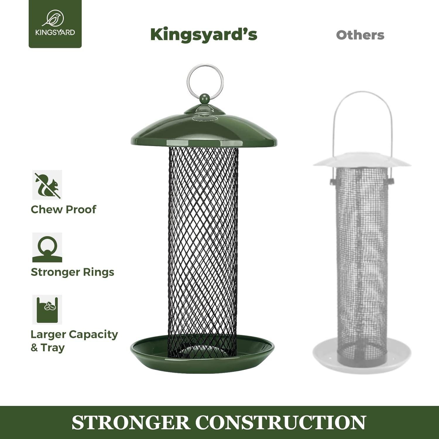 Comedero para Aves de Metal Kingsyard 1.13 kg Verde Colgante
