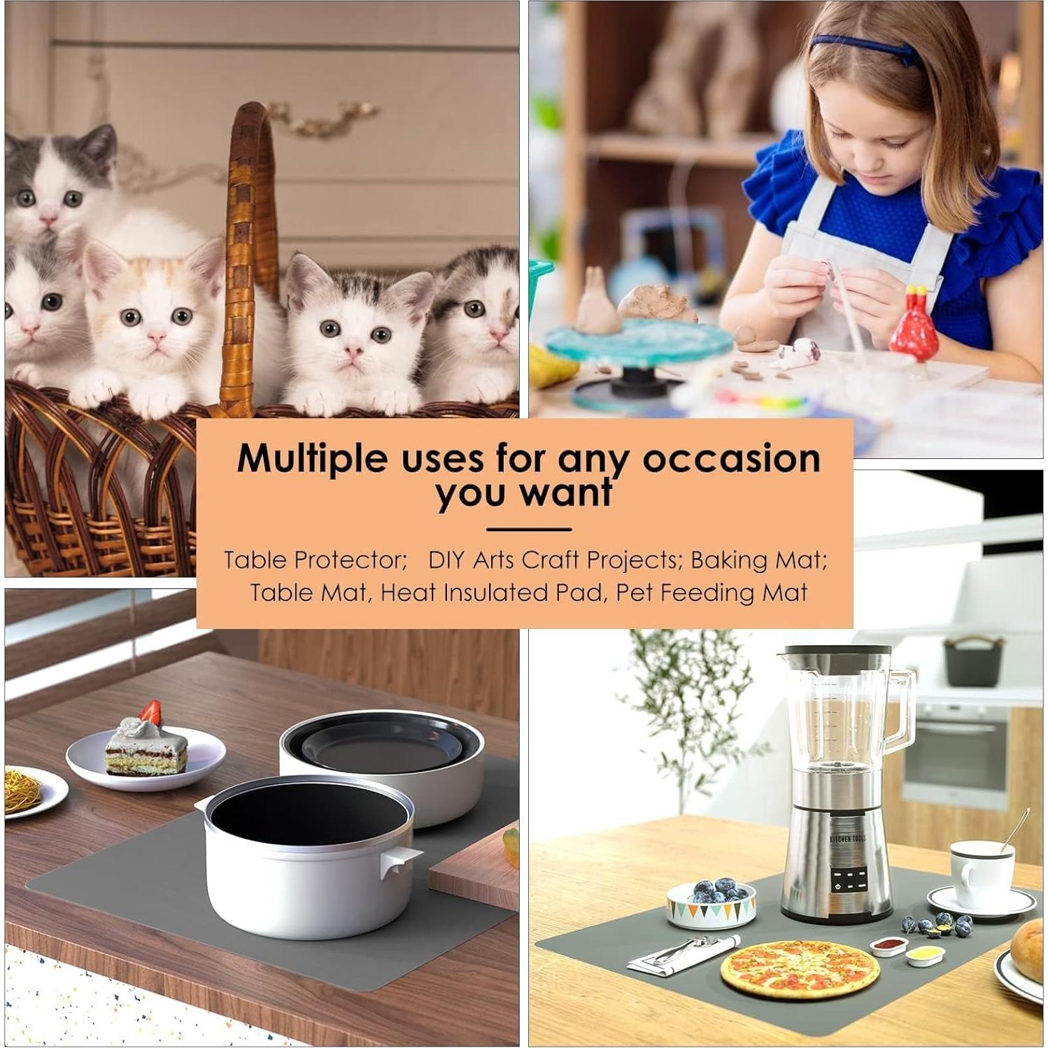 Alfombrilla de Silicona Antideslizante KitchenRaku 60x39.9cm Gris