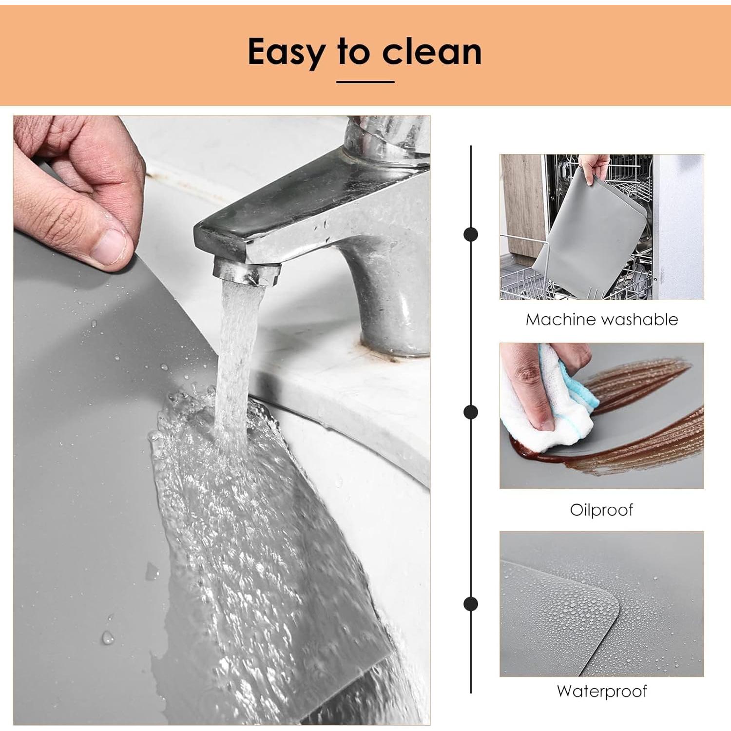 Alfombrilla de Silicona Antideslizante KitchenRaku 60x39.9cm Gris