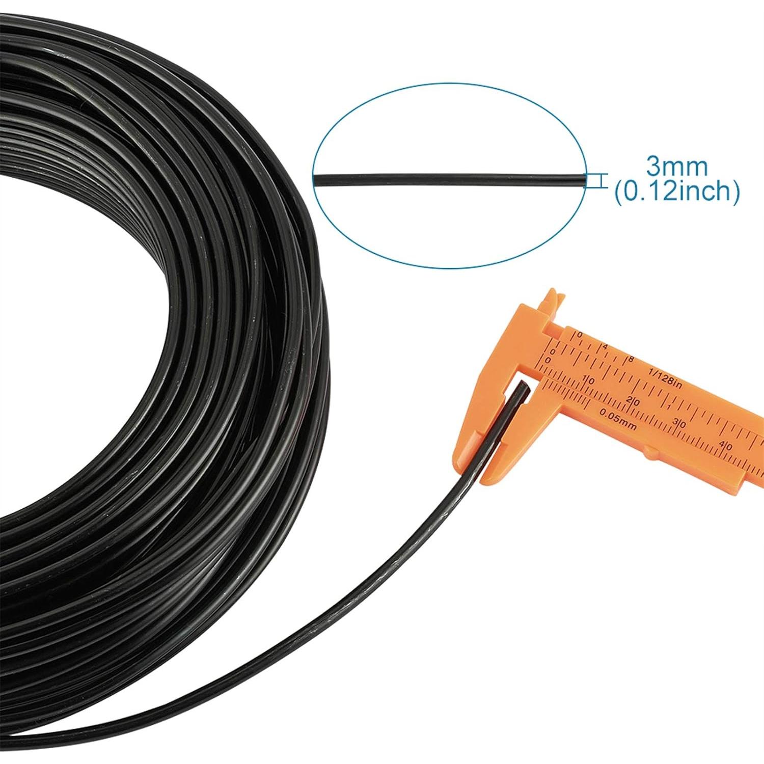 Alambre de Aluminio Negro 25m 3mm Fashewelry para Joyería