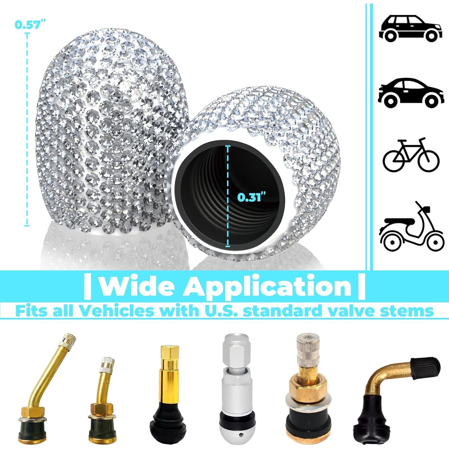 4 Tapones de Válvula de Neumático BFXM Coloridos Resistentes