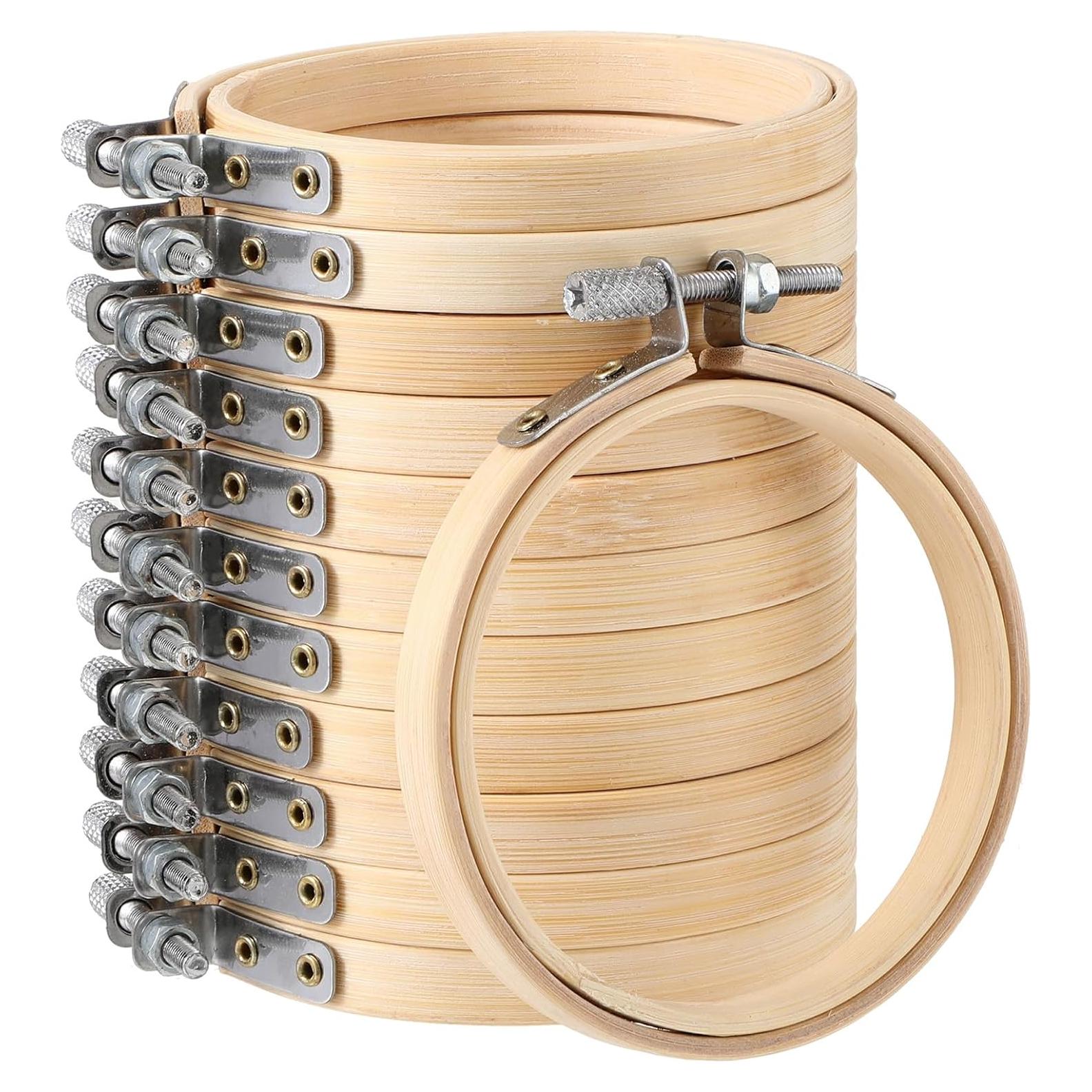 Aros de Bordado de Madera Hoteam - 12 Piezas 7.62 cm