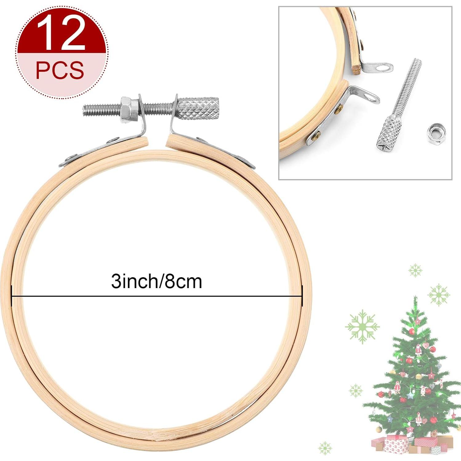 Aros de Bordado de Madera Hoteam - 12 Piezas 7.62 cm