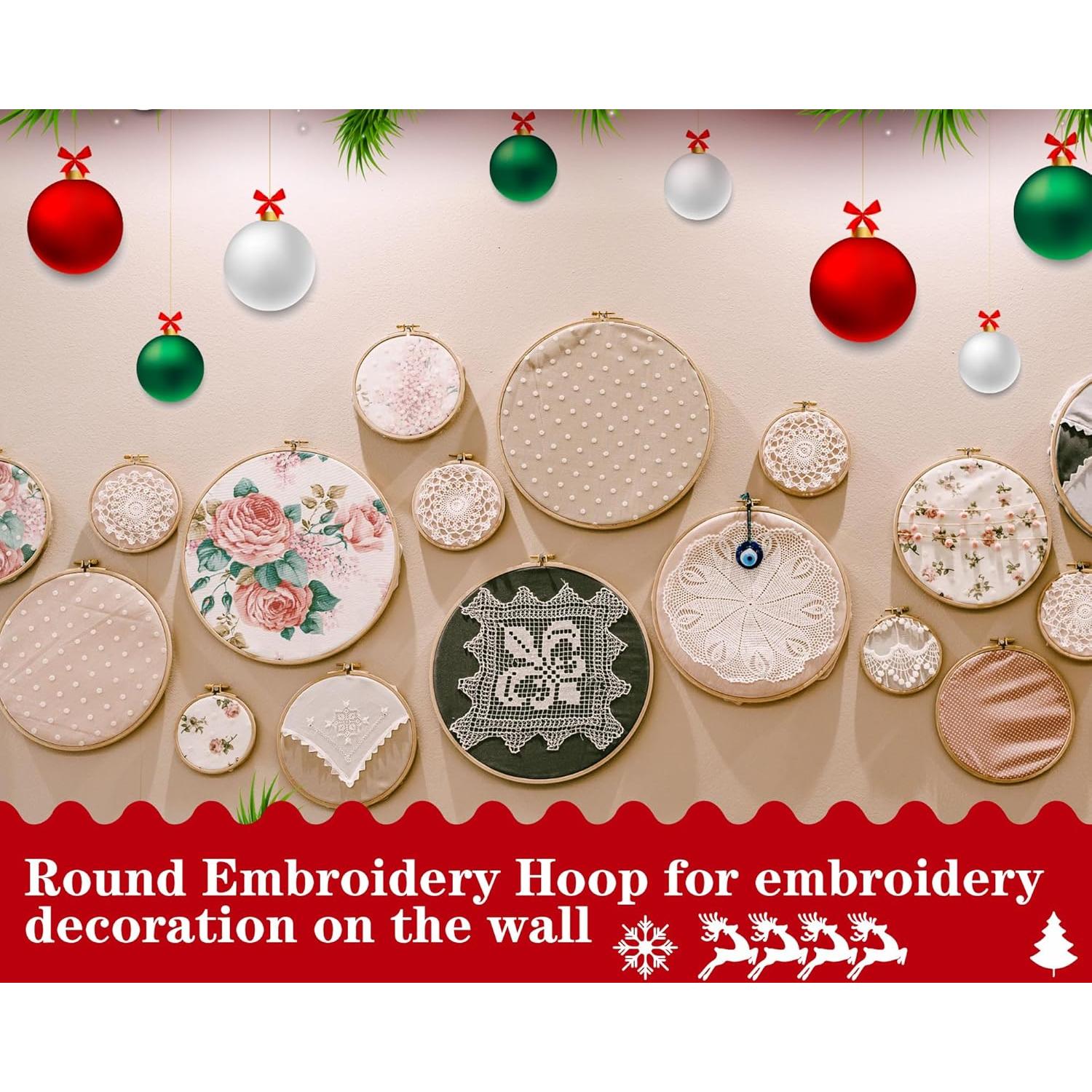 Aros de Bordado de Madera Hoteam - 12 Piezas 7.62 cm