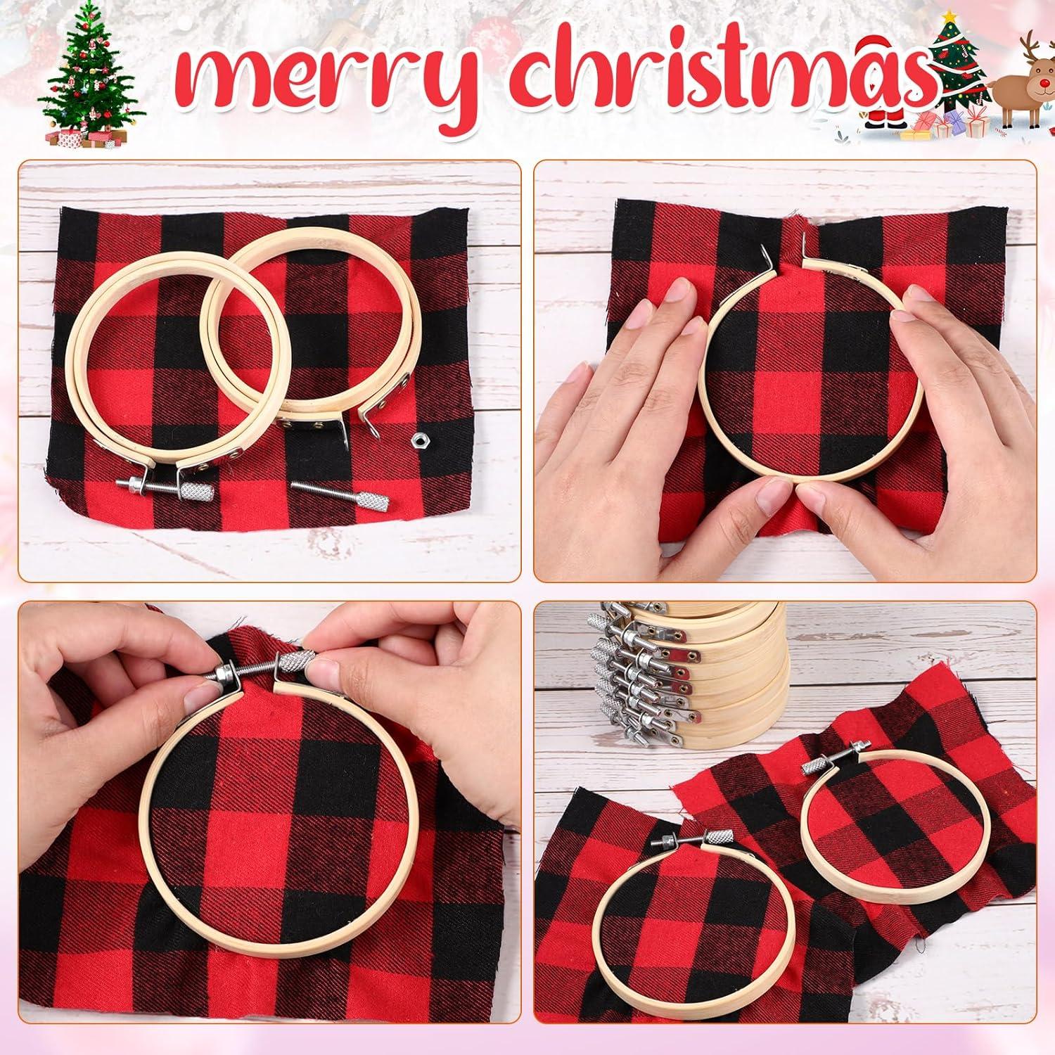 Aros de Bordado de Madera Hoteam - 12 Piezas 7.62 cm