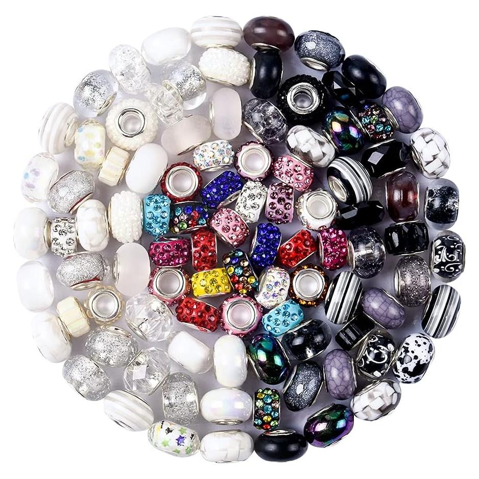 Aipridy Surtido de Perlas Europeas de Gran Agujero 150 Piezas