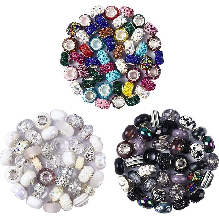Aipridy Surtido de Perlas Europeas de Gran Agujero 150 Piezas