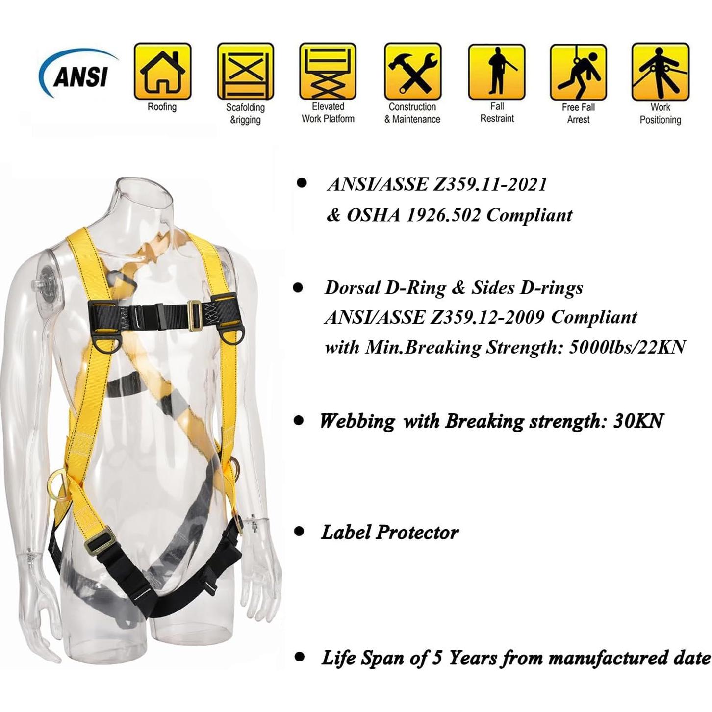 Arnés de Seguridad WELKFORDER WFH001M 3 Puntos 140 kg