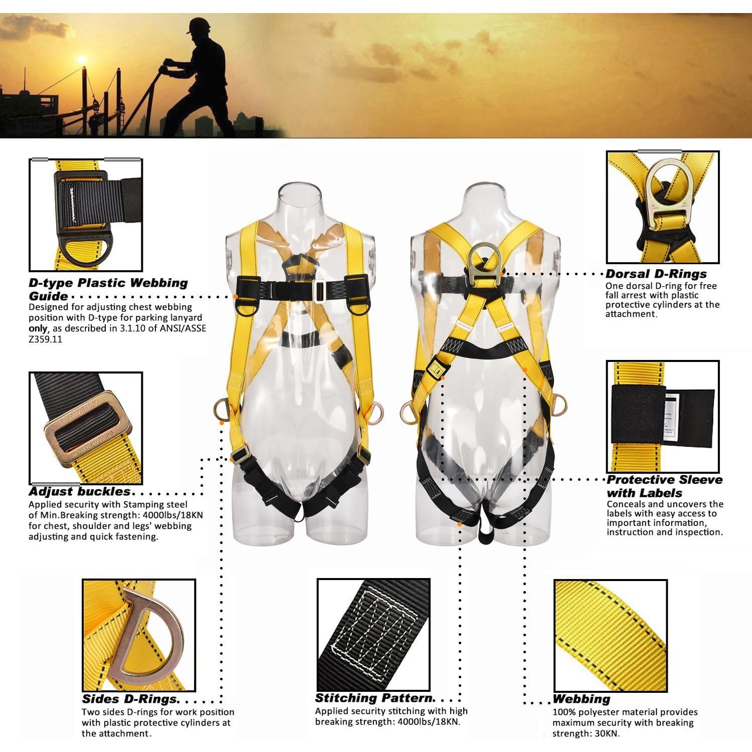 Arnés de Seguridad WELKFORDER WFH001M 3 Puntos 140 kg