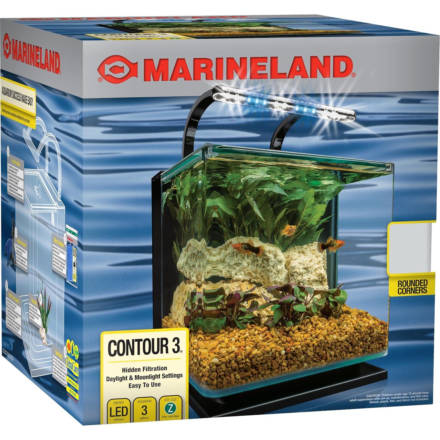 Acuario Marineland Contour 3 de 11.36 L con LED