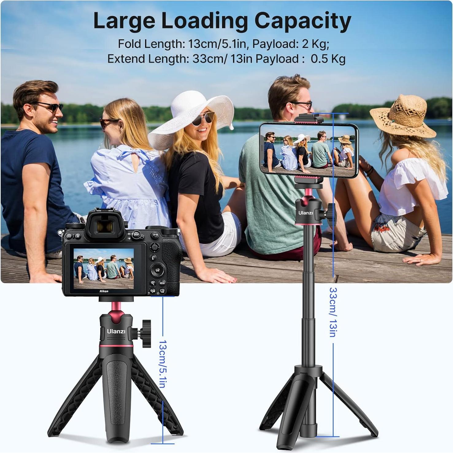 Trípode ULANZI MT-08 con Polo de Extensión y Soporte para Móvil