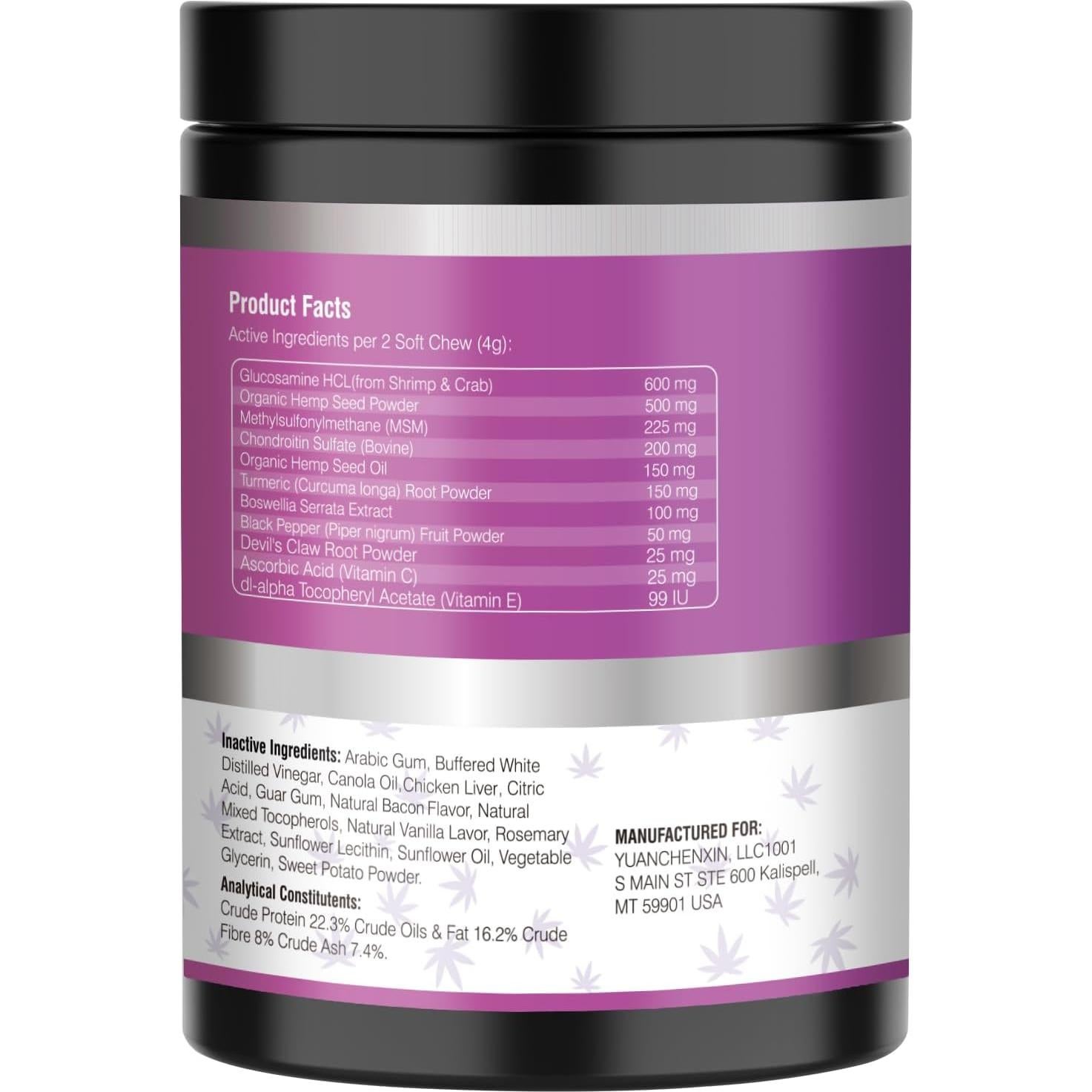 Glucosamina para Perros TTLXRL 200 Cápsulas Sabor Bacon