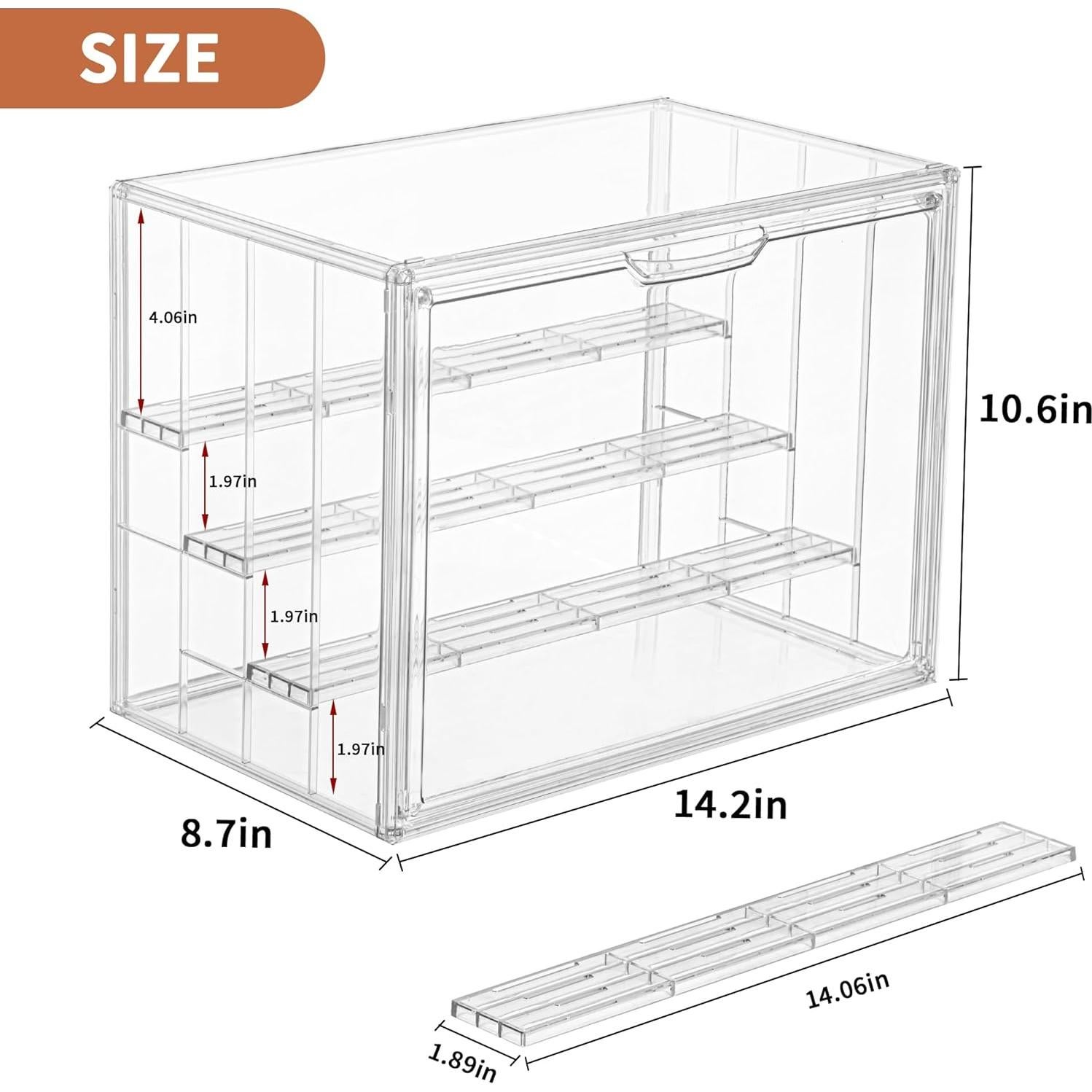 Caja de Exhibición Acrílica Transparente ZLLZUU 4 Niveles 36.1x26.9cm