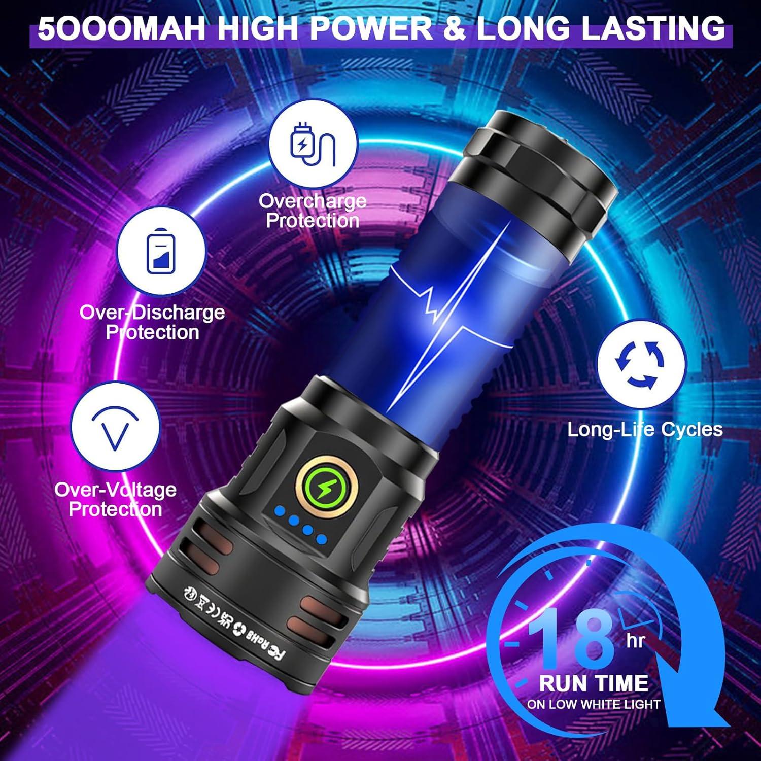 Linterna LED UV y Táctica iToncs G240902 2-en-1 5000mAh