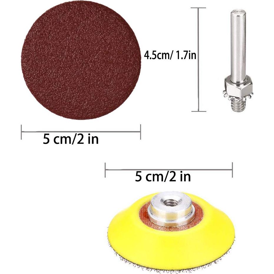 100 Discos de Lijado 5 cm Grano 80-3000 con Almohadilla Adwikoso