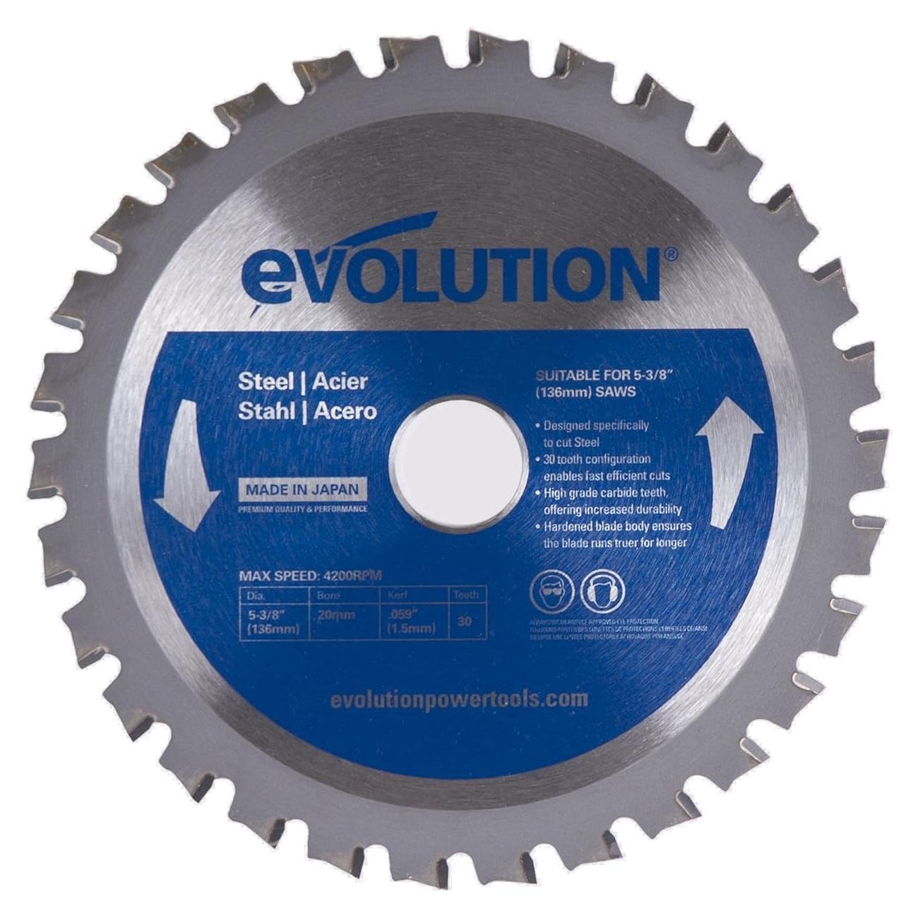 Hoja de sierra Evolution 5-3/8" para acero suave 30 dientes