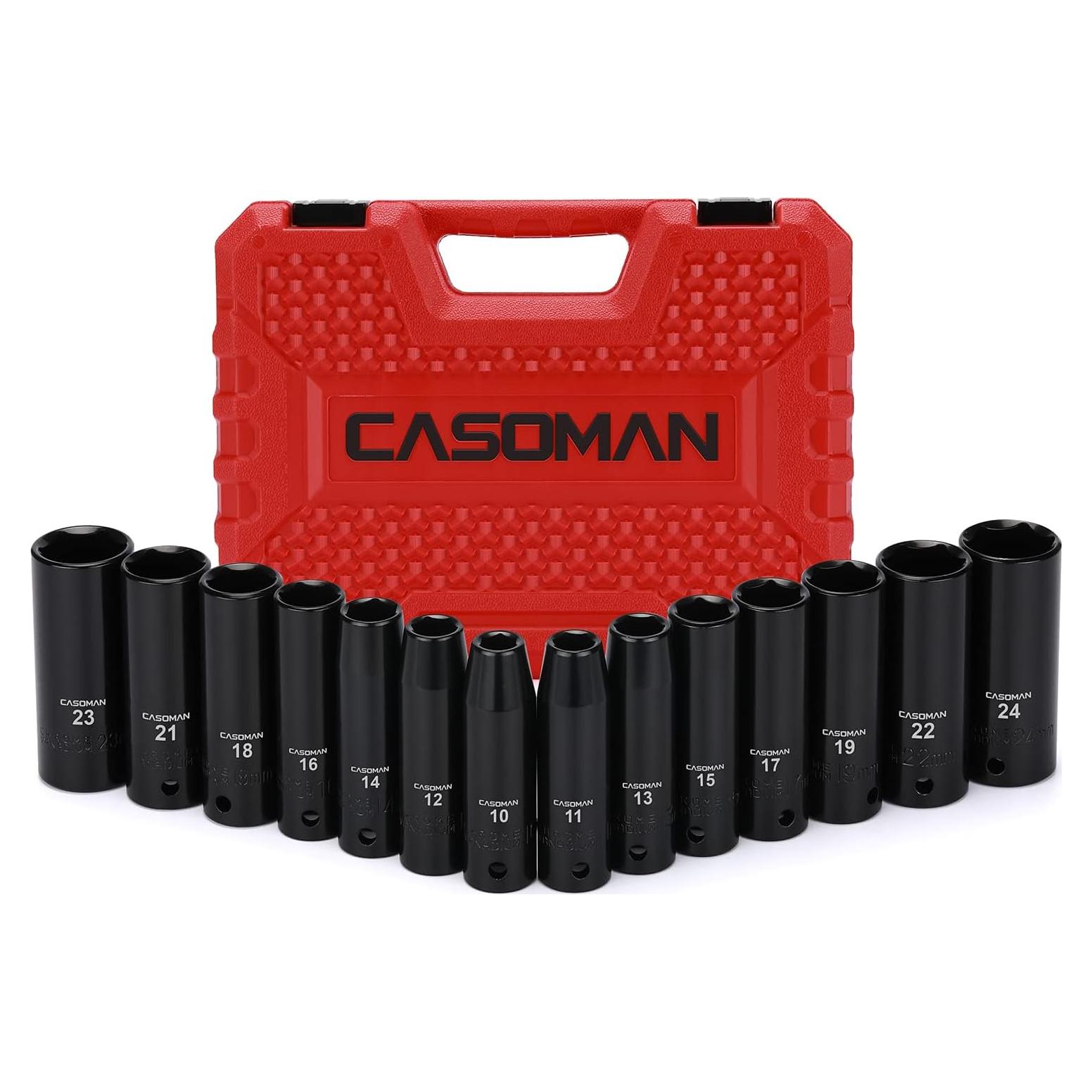 Juego de Enchufes de Impacto Profundos CASOMAN 14 Piezas 10-24mm