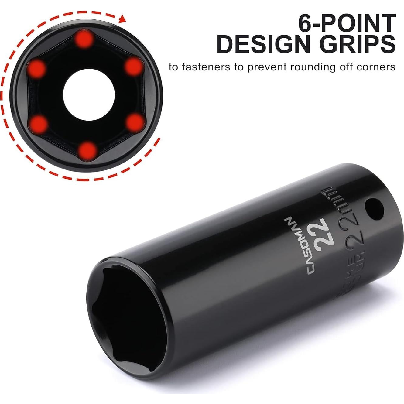 Juego de Enchufes de Impacto Profundos CASOMAN 14 Piezas 10-24mm