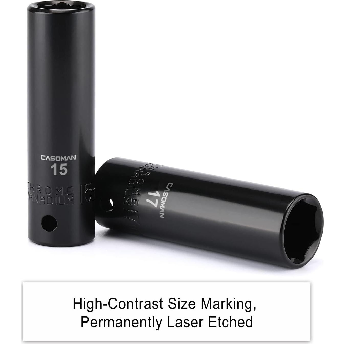 Juego de Enchufes de Impacto Profundos CASOMAN 14 Piezas 10-24mm