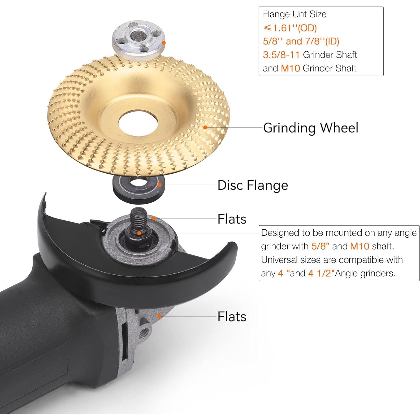 Juego de Discos para Amoladora Angular TOOVEM 5 Piezas 10.16 cm