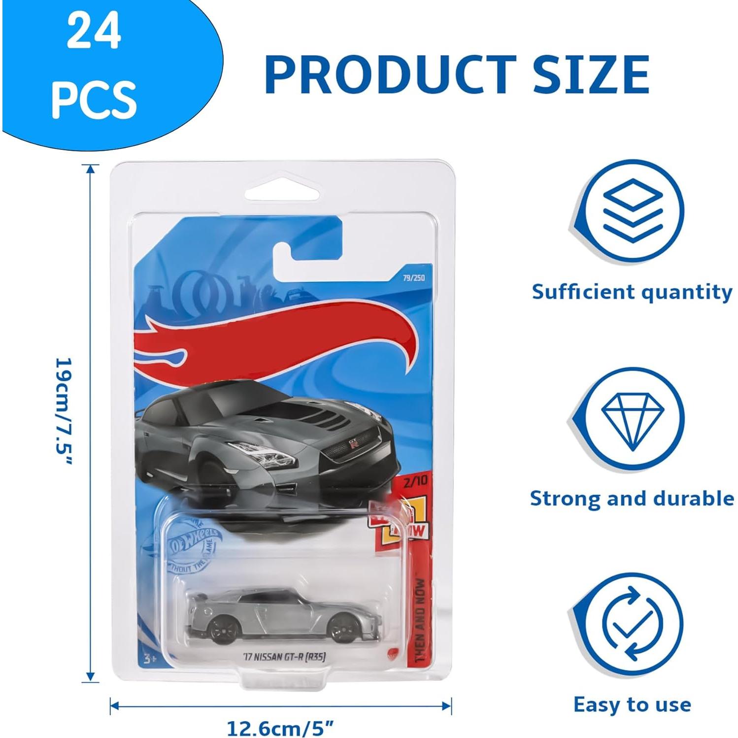 12 Fundas Protectores de Plástico PVC para Hot Wheels