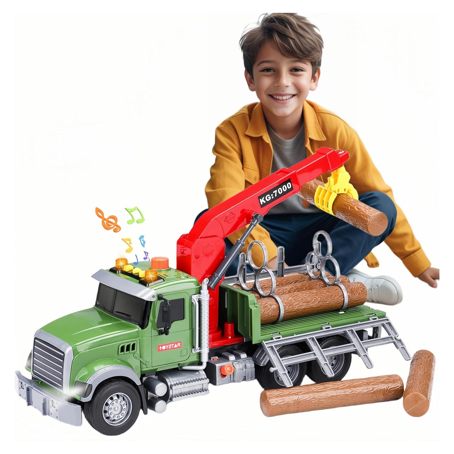 Camión de Remolque Grande con Grúa DDZOOU para Niños 3-8 Años