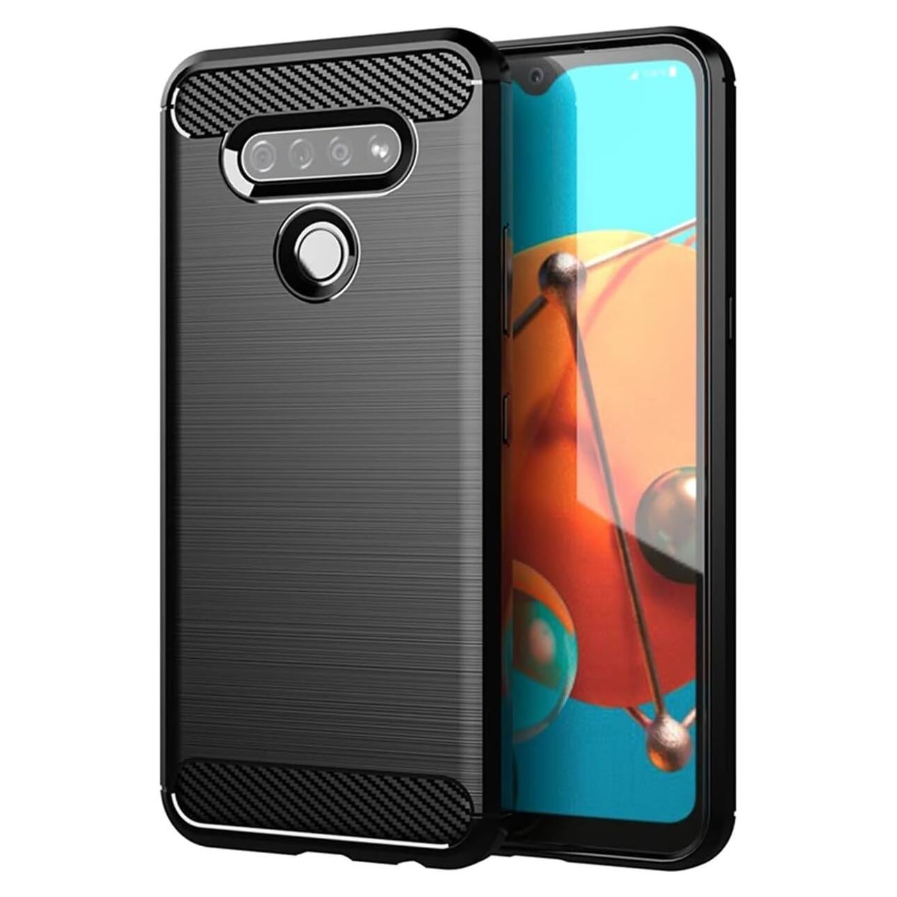 Funda LG K51 / Q51 TPU Carbono Negro Ultra Delgado