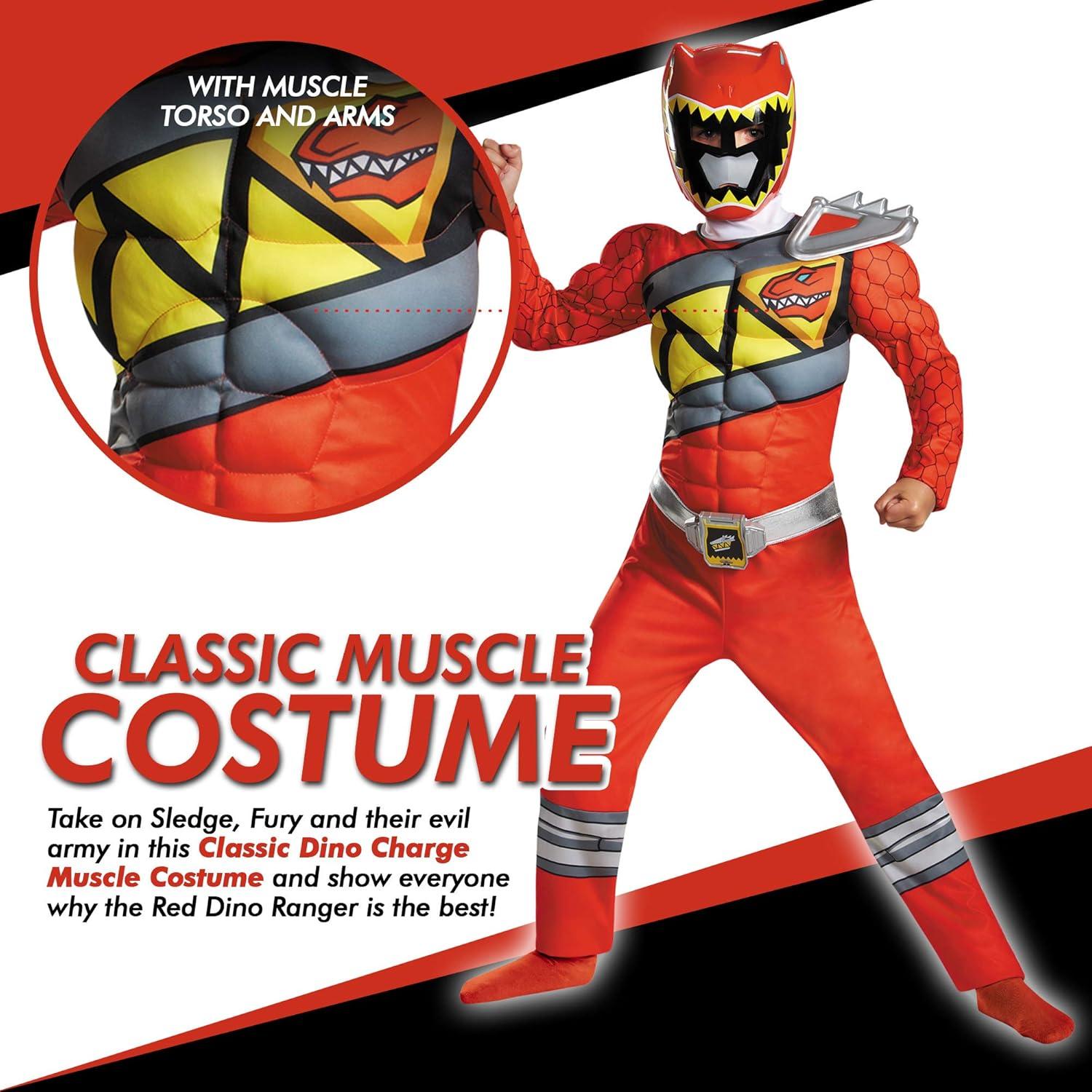 Disfraz Musculoso Ranger Rojo Power Rangers Dino Charge Niños