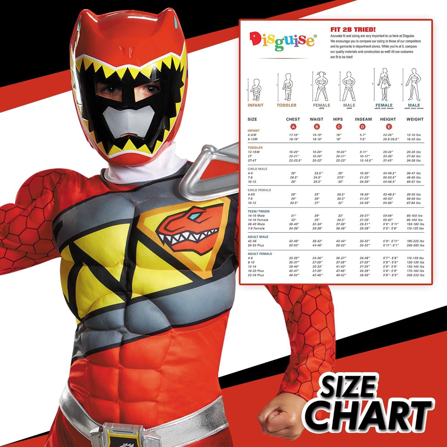 Disfraz Musculoso Ranger Rojo Power Rangers Dino Charge Niños