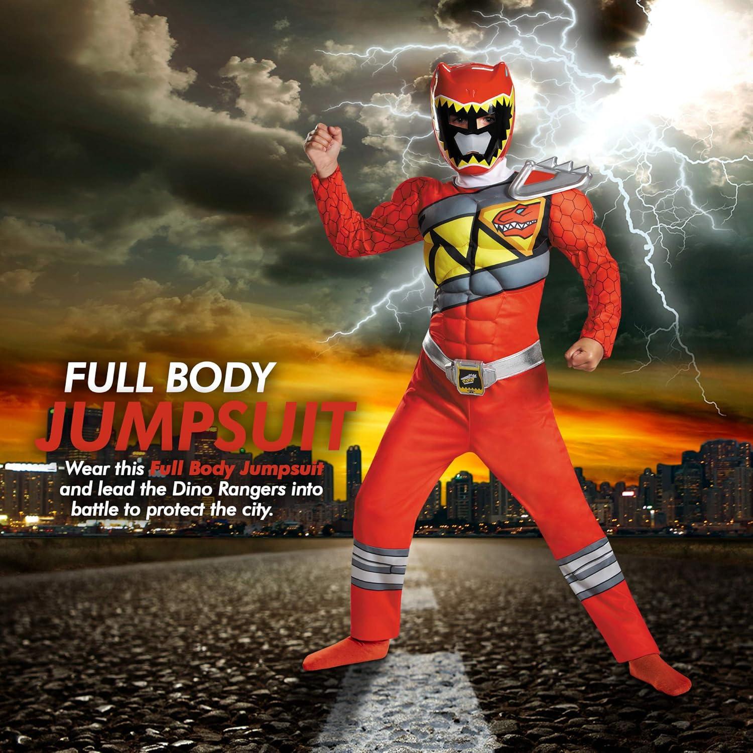 Disfraz Musculoso Ranger Rojo Power Rangers Dino Charge Niños