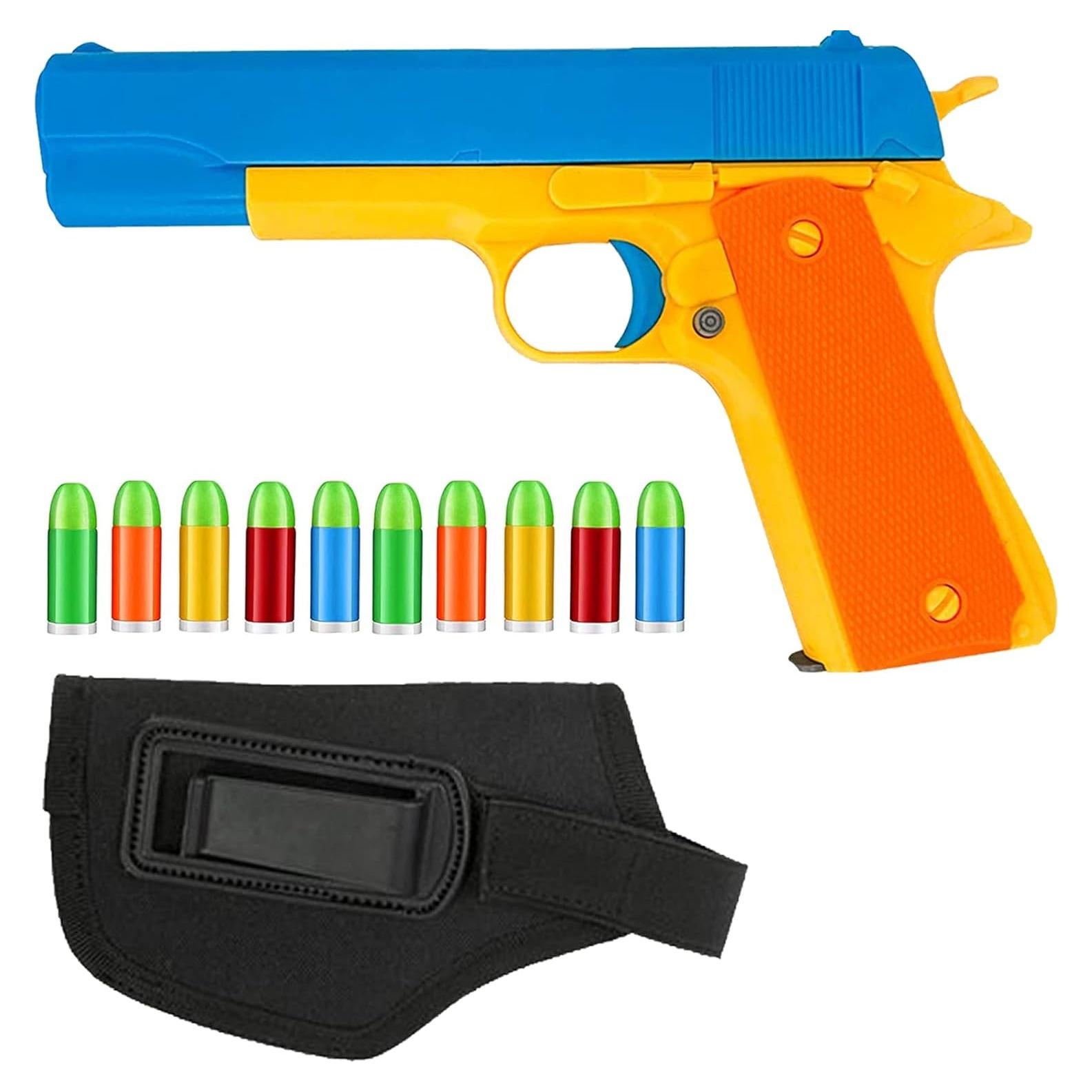 Pistola de Juguete Colt M1911 Azul con 10 Balas Suaves