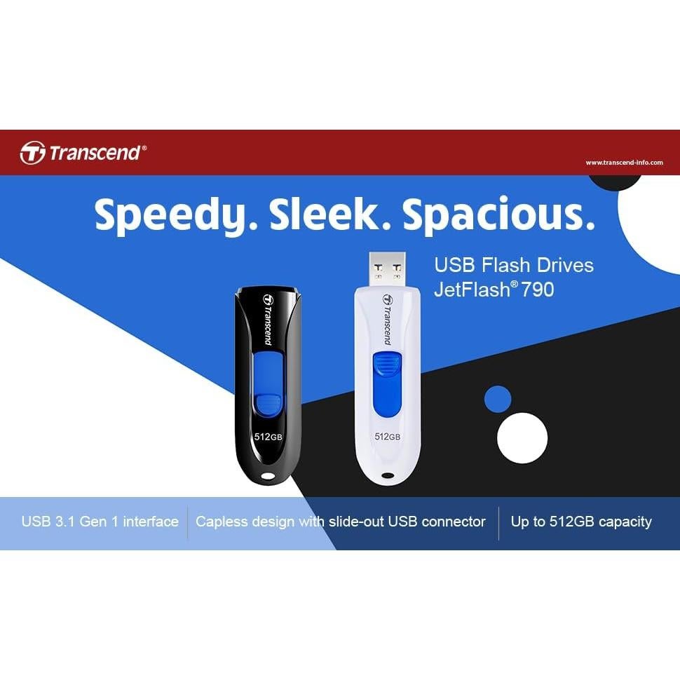 Transcend 16GB JetFlash 790 USB 3.0 Flash Drive Negro