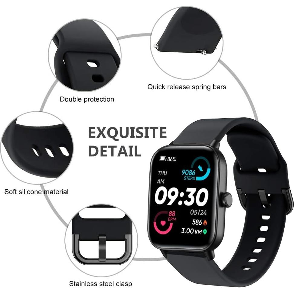 Paquete de 3 bandas de silicona ViCRiOR 22mm para Smart Watch