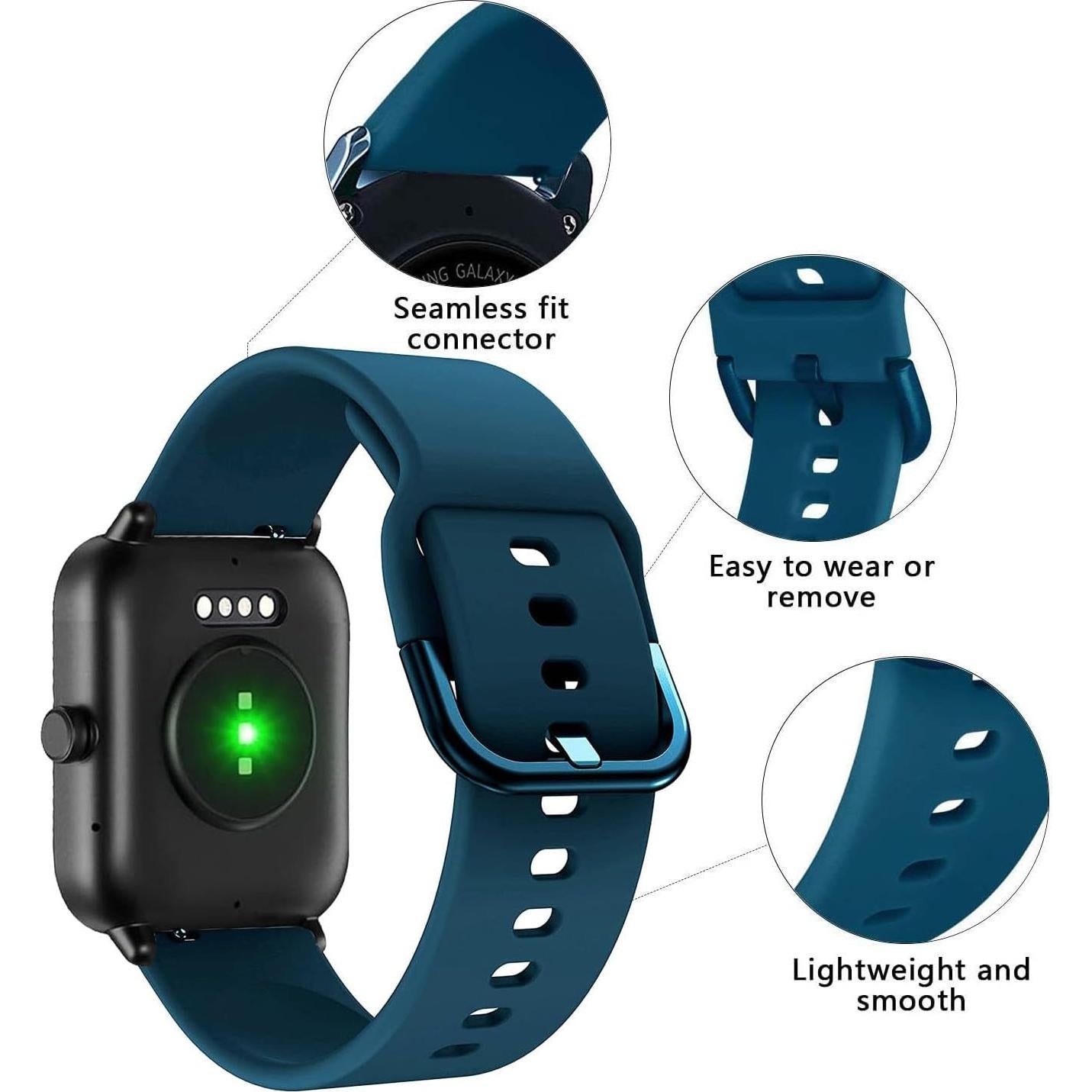 Paquete de 3 bandas de silicona ViCRiOR 22mm para Smart Watch