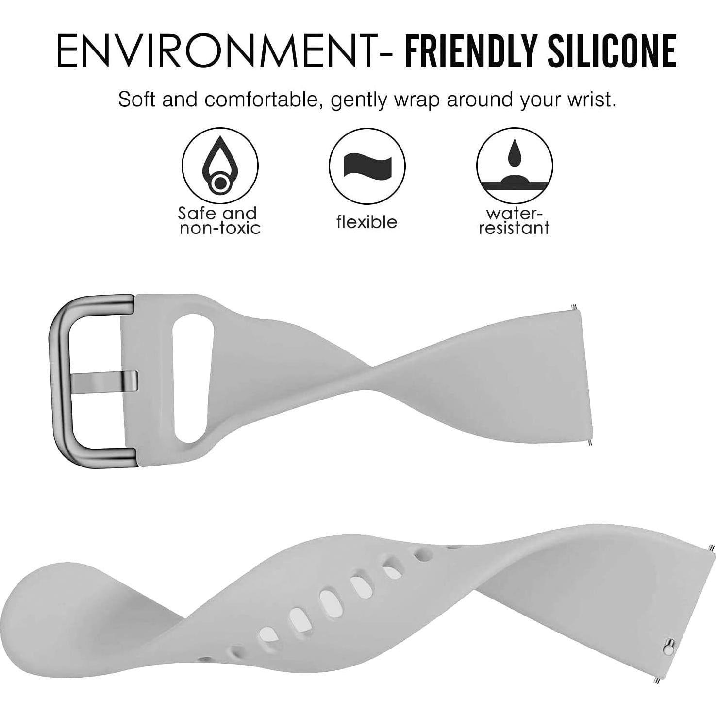 Paquete de 3 bandas de silicona ViCRiOR 22mm para Smart Watch