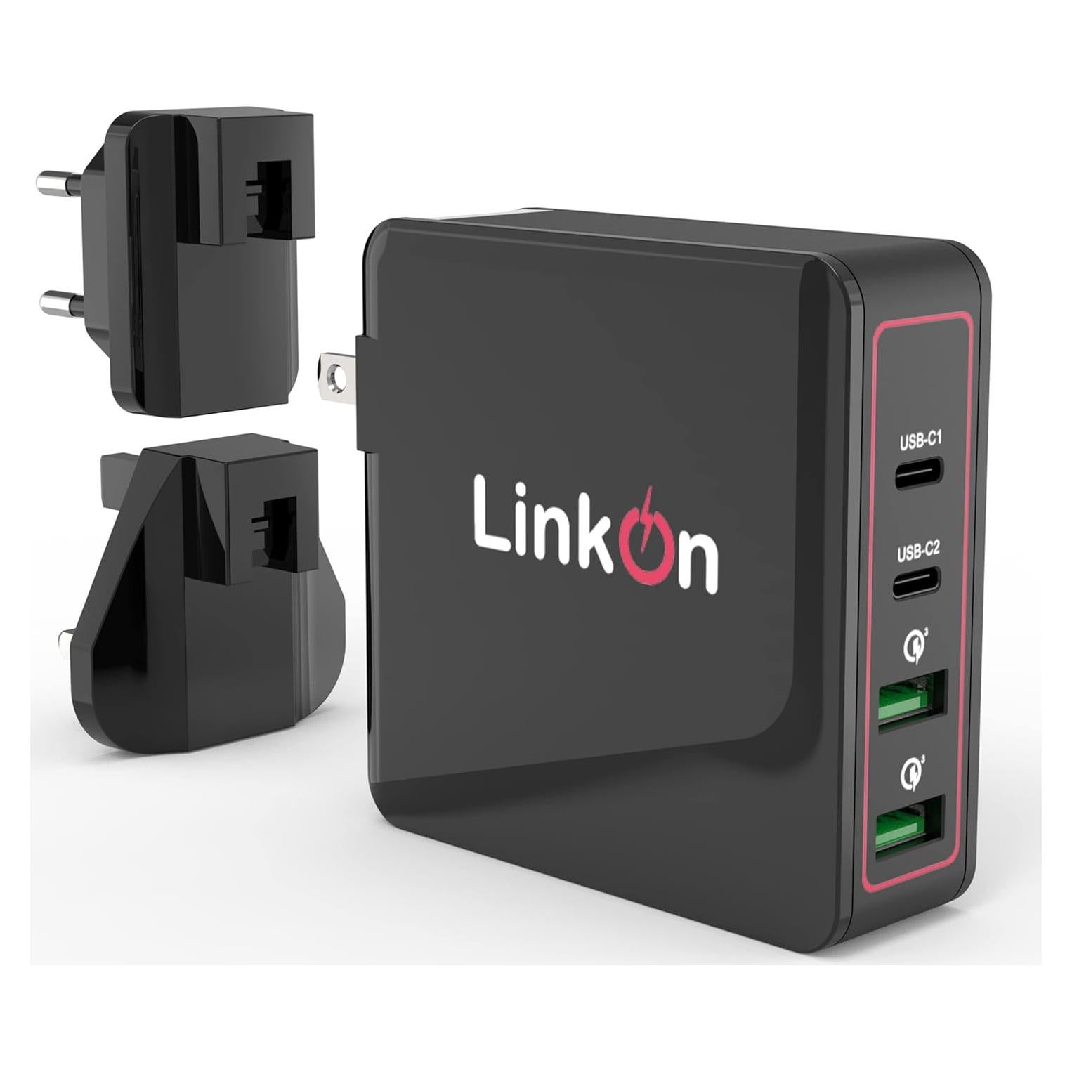 Cargador de Pared LinkOn 166W GaN USB-C PD3.0 100W