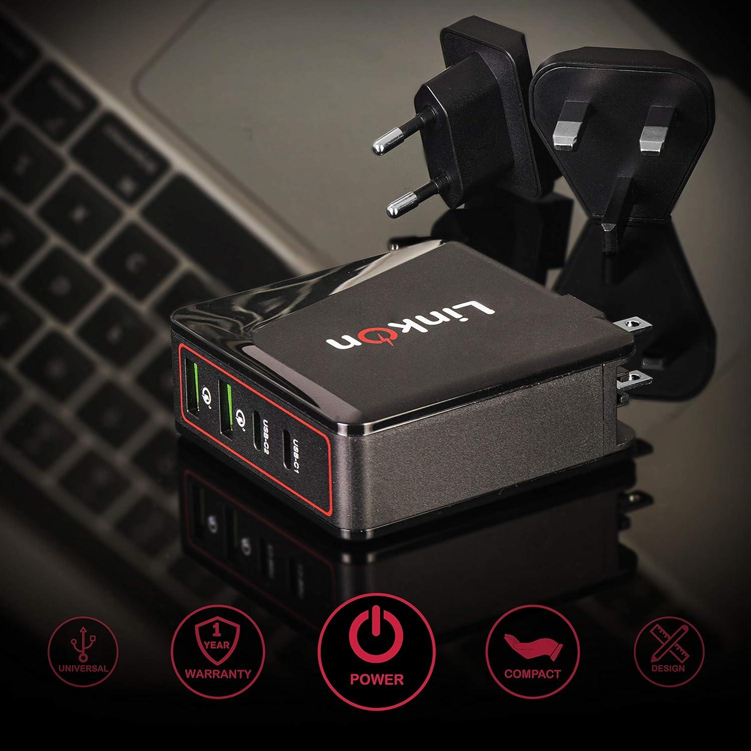 Cargador de Pared LinkOn 166W GaN USB-C PD3.0 100W