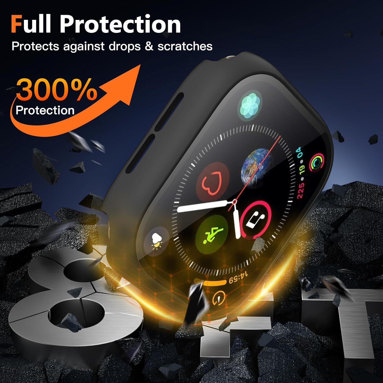 Funda Bumper Charlam para Apple Watch 38mm con Protector 3 Pzas