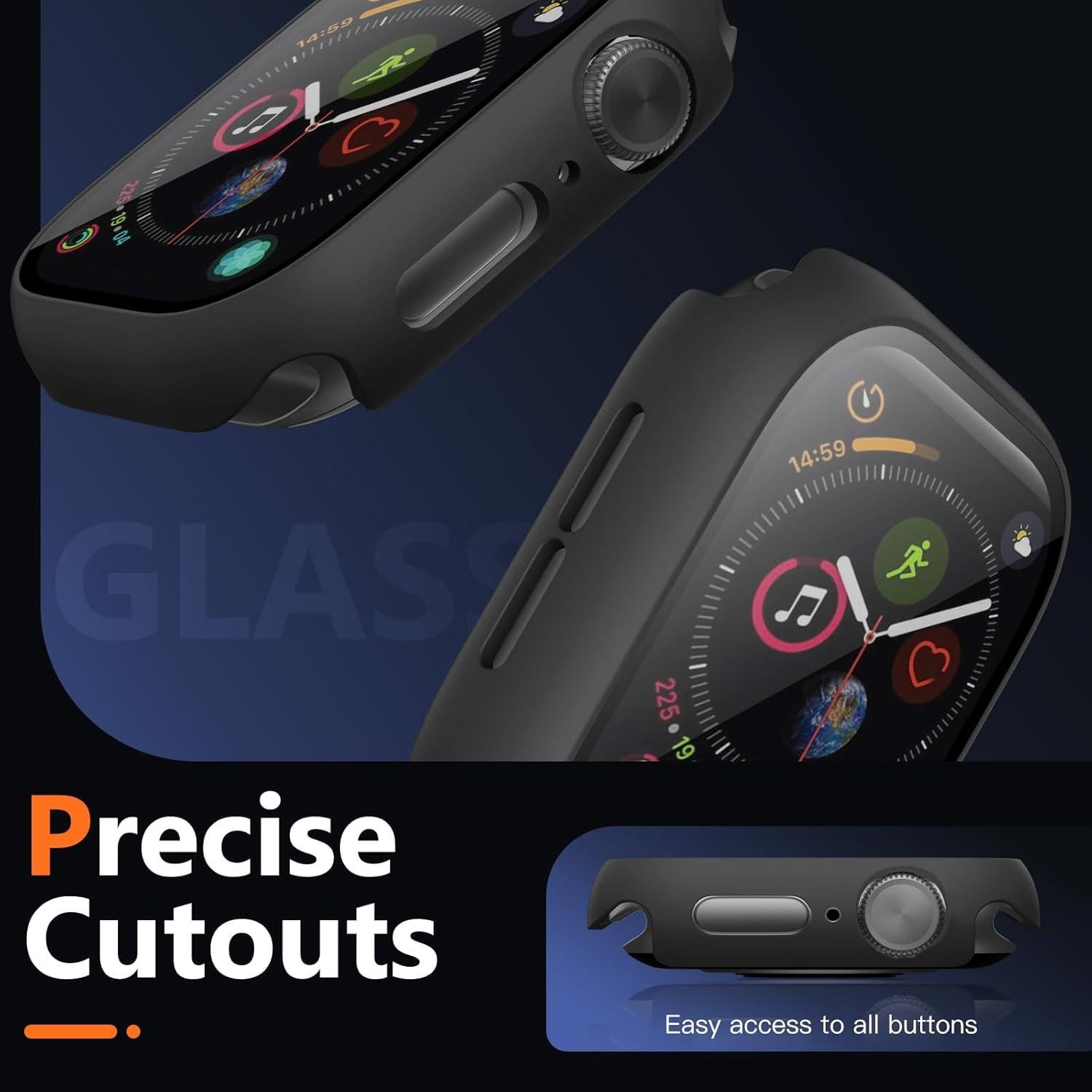 Funda Bumper Charlam para Apple Watch 38mm con Protector 3 Pzas